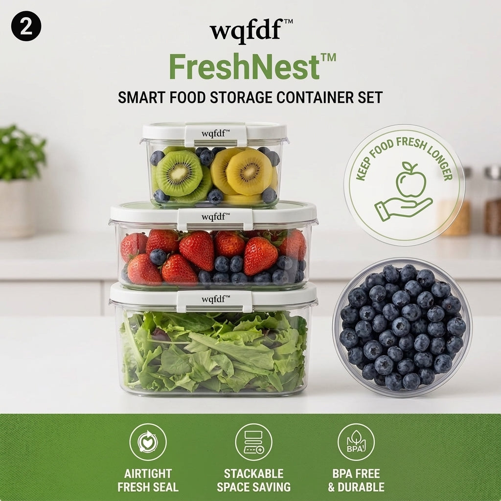 𝑤𝑞𝑓𝑑𝑓™ FreshNest™ Smart Food Storage Container Set